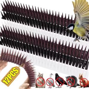 12Pcs Fence Wall Spike Detachable Deterrent Burglar Bird Spikes Plastic Anti Climb Spikes for Garden Fences Birds Pigeons Repellents