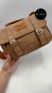 BS PU Leather Office Sling Bag Men Shoulder CrossBody Messenger Bag Beg Sandang Tepi Lelaki