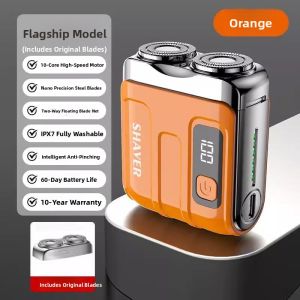 MONLEYTA | German Electric Shaver For Men Powerful Portable Mini Cannon Gift For Boyfriend Stainless Steel Blades Wet And Dry Use