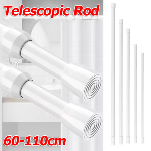 60-110cm Multi Purpose Spring Loaded Telescopic Pole / Curtain Extendable Sticks / Curtain Rail Pole / No Drilling Hanging Rods