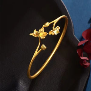 saudi gold 18k pawnable legit pure gold Lotus Bracelet