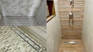 ชุดรางระบายน้ำแบบยาวและตระแกรงกันกลิ่นตีกลับ สำหรับห้องน้ำไม่คม กระบวนการผสม: 10 ปริมาณ