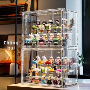 Tủ Trưng Bày Acrylic Chống Bụi Dung Lượng Lớn Có Cấp Độ