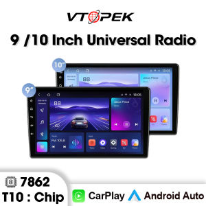 Vtopek 2 din 9 10 inch Android 12 Carplay Car Radio Multimedia Player Navigation GPS Stereo For VW Ford Nissan Kia Honda Toyota