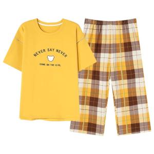 MiiOW | Pure Cotton Summer Sleepwear Womens Loose Fit Shorts Set Thin Material Short Sleeve Round Neck Home Comfortable Outdoor Wear