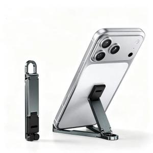 【C】Mini Foldable Keychain Phone Stand Multi-Angle Adjustable Lightweight Hands-Free Cell Phone Holder For Travel Desk