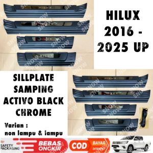 Sillplate Samping Hilux 2016 2023 2024 2025 activo Black Chrome Lampu / Non led