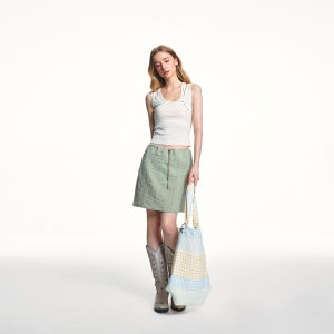 Apea | Lycocell Wool Fake Two-Piece Wearing Design Short Slim Fit Crop Tank Top