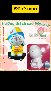 Tượng thạch cao Đô rê mon trượt ván M31 (Không kèm màu) Bé Tô Màu Tô Tượng Trò chơi trẻ em