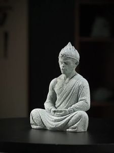 Tượng Tôn Ngộ Không Tề Thiên Đại Thánh Bằng Đá Sa Thạch Xanh Dùng Trang Trí Bàn Trà Đạo Bàn Làm Việc Không Gian Tiểu Cảnh thủy Sinh Bể Cá