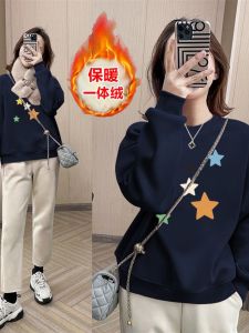 100% Pure Cotton Thick Womens Sweater New Style Fall Winter Fashion Long Sleeve Crewneck Pullover for Small Stature
