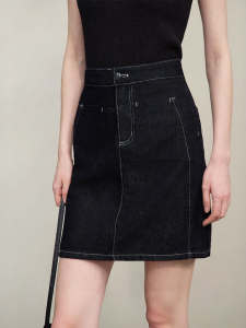 AMII | Leisurely Tencel Cotton Blend Mini Skirt