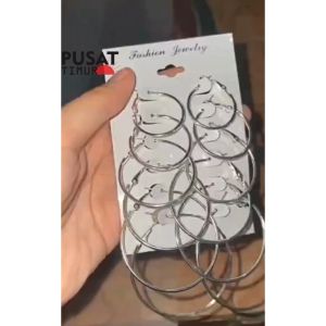 Anting Set 6 Ring Fashion Wanita Korea Model Simple Elegan Sederhana | PUSAT TIMUR