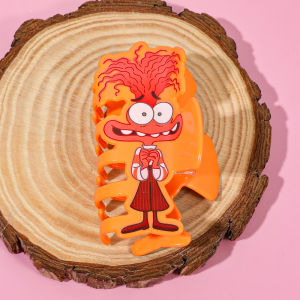 The cute cartoon character hair claw of Anger from Disneys "Inside Out" a multi-functional hair accessory hair claw