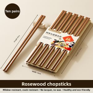 AMERCOOK | Imported High-End Anti-Slip Paring Wood Chopsticks
