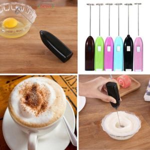 Household Mini Stainless Steel Electric Egg Beater Hand-held Coffee and Milk Tea Blender Milk Beater Kitchen Tool