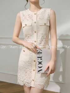 PlumJan | Đầm Voan Thêu Hoa Không Tay Mới Ra Mắt Mùa Hè