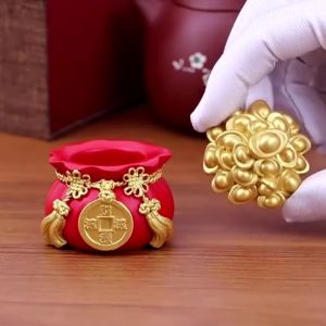 Hũ Đựng Muối Gạo Tài Lộc Đầu Năm MớiTúi Thần Tài May Mắn Trang Trí Ban Thờ Bàn Làm Việc