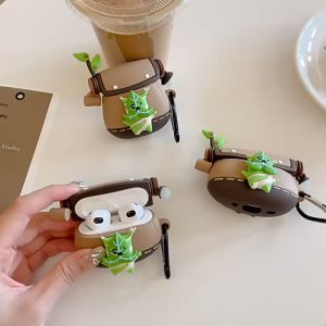 Vỏ đựng ốp case Airpod bảo vệ tai nghe không dây bluetooth mẫu túi đèn xanh 1 2 3 Pro - JERRY SHOP