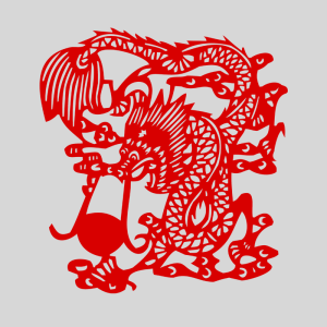 Baise Traditional Handmade Paper Paper-Cut for Window Decoration Stickers Zodiac Animal Dragon Children Kindergarten Hollow Decorative Painting