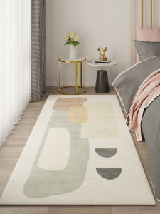 Thick Plush Bedroom Carpet Modern Minimalist Style Living Room Long Rectangle Bedside Rug Anti-Fall Pad Home Use Floor Mat