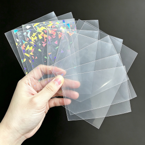 66x91mm Holographic Broken Glass Card Sleeves Kpop Photocard Clear Transparent Card Protectors Card Idol Photo Badge Game Card
