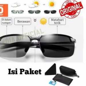 Kacamata Polarized Photocromic Pria Wanita Siang Malam berubah warna otomatis