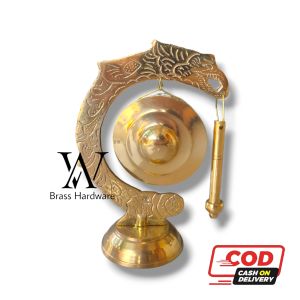 Miniatur Gong Naga Cantuk Kuningan Kecil Warna Kuning 1 Pcs
