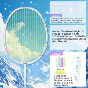 Kawasaki | Full Carbon Ultra-light Badminton Racket 5U