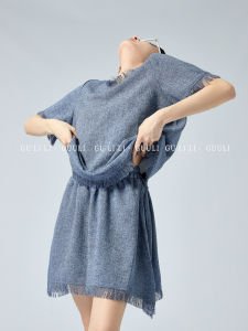 ชุดสองชิ้นสุดเก๋ไก๋ ทรงเข้ารูป ปกโปโล แขนสั้น คอตั้ง แฟชั่นฤดูร้อน 2024 สำหรับผู้หญิงวัย 25-35 ปี