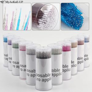 100pcs Disposable Eyelash แปรงแต่งหน้าคริสตัล Lash EXTENSION แปรงทําความสะอาดขนตายก Applicator Microbrush พร้อมกล่อง