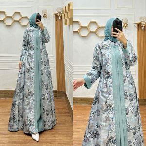 [ COD ] GAMIS KEMBANG  GAMIS MOTIF DAUN