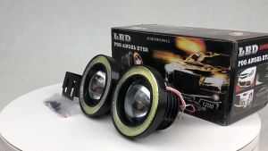 2PCS 3.5" 12V 10W COB LED Fog Light Projector Car White Angel Eyes Halo Ring DRL Lamp Headlight Driv