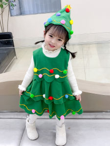 Christmas Childrens Christmas Tree Boys and Girls Kindergarten Christmas Outfit Cloak Santa Claus Thickened Costume