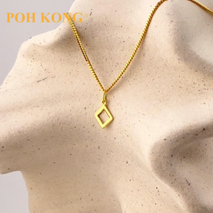POH KONG 916/22K Gold Exquisite Square Pendants