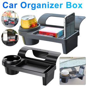 Car Window Storage Rack with Cup Holder Wallet Keys Card Phone Holder Multifunctional Side Door Organizer Box Car Interior Parts