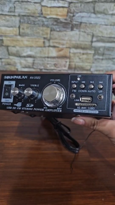 แอมป์ขยายเสียง SOUNDMILAN AV-3322 เครื่องขยายเสียง AMPLIFIER ใช้ไฟ 12v/220v จิ๋วแต่แจ๋ว