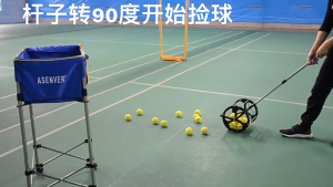 Upgraded Ball Collecting Roller Portable Detachable Metal Tennis Racket Ball Collecting Basket 60 Pieces T115-60