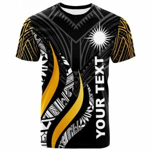 2025 Summer new Marshall Islands Childrens 3d Printed T-shirt Personalized "Blood Inside Me" blue childrens T-shirt