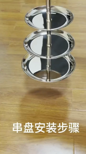 3 Tier Stainless Steel Dessert Stand Fruit Tray Serving Display Rack For Party Wedding
