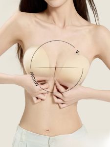 miiow | Invisible Strapless Bra For Women Wedding Dress Special Use Anti-Sagging Ladies Underwear Cat Person Brand Round Shape Washable