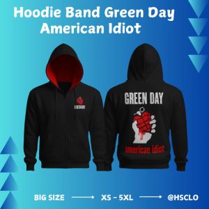 Hoodie Jumper HSCLO Musik Band Green Day American Sweatshirt Pocket Bahan Fleece Ukuran Jumbo Big Size XS S M L XL XXL 3XL 4XL 5XL
