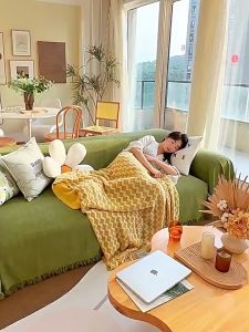 Vỏ bọc ghế sofa nhung Nordic ins thời trang chống trượt cho ghế sofa 1/2/3/4 chỗ ngồi Vỏ bọc bảo vệ ghế sofa cho phòng khách Trang trí nhà cửa