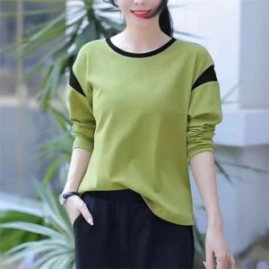 QIAOXIZI | Áo Thun Dài Tay Thời Trang cho Người Mập Nữ