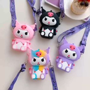 Kuromi Sling Bag For Kids Wallet Coin Purse for girls Shoulder Bag Silicone Baby christmas gift