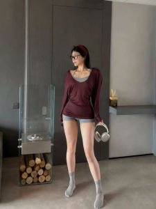 Laid-back Loose-fit Long Oversized Batwing Sleeve Shirt