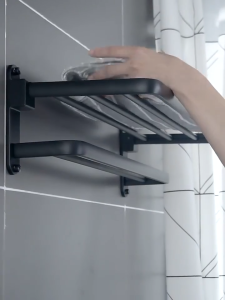 ชั้นวางผ้าขนหนู อุปกรณ์เสริมสำหรับห้องน้ำ วัสดุคุณภาพดี แข็งแรง ทนทาน ไม่เป็นสนิม