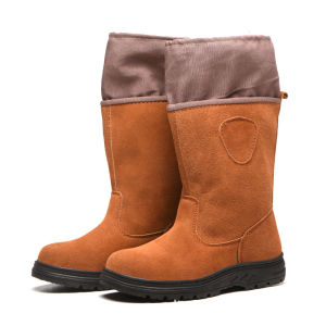 รองเท้านิรภัยกันลื่นหน้าสูงสำหรับแหล่งน้ำมัน หัวเหล็ก กันทุบ กันเจาะ กันน้ำ หนาเพิ่ม กันฝุ่นสำหรับงานเชื่อมไฟฟ้า