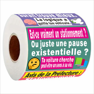 150 Pcs Funny  French Parking Warning Stickers - Matte Finish 7x5cm/2.75x1.57 Inch Humorous Car Reminder Labels