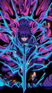 KIZARU Kaos Pria T-shirt Anime Naruto SASUKE V2